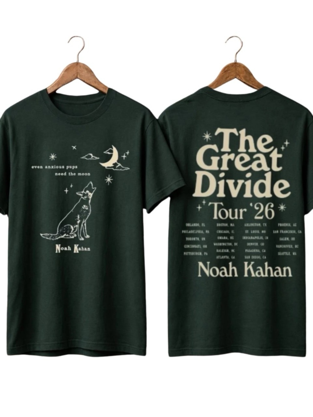 Gildan Forest Green Noah Kahan 'The Great Divide' Tour '26 Graphic Tee